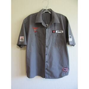 Jim Beam Gray Short Sleeve Medium Button Button Pockets Casual Shirt